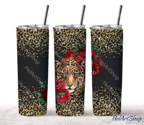 Leopard Face Tumbler PNG | Cheetah Sublimation Sublimation _HelArtShop_ 