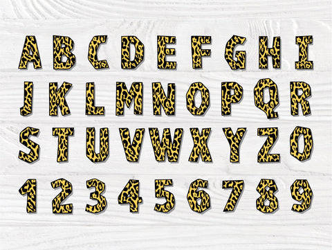 Leopard Font SVG, Alphabet Letters and Numbers Svg SVG TonisArtStudio 