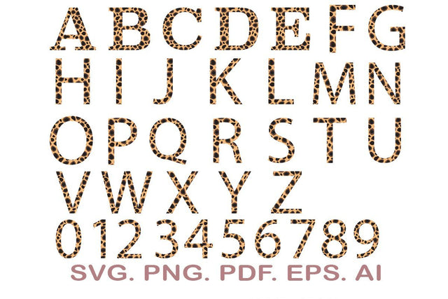 Leopard Font SVG, Leopard Alphabet, Cheetah Font, Monogram Svg, Animal Print Font SVG MagicDesignUS 