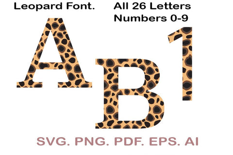 Leopard Font SVG, Leopard Alphabet, Cheetah Font, Monogram Svg, Animal Print Font SVG MagicDesignUS 