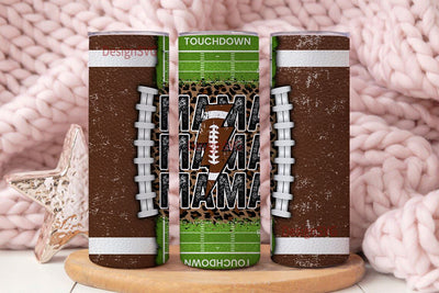 Leopard Football Sublimation Designs, Football Mom Tumbler Wrap, 20 oz Skinny Tumbler, Football Mama Tumbler PNG, Digital Download File Sublimation DesignSVG 