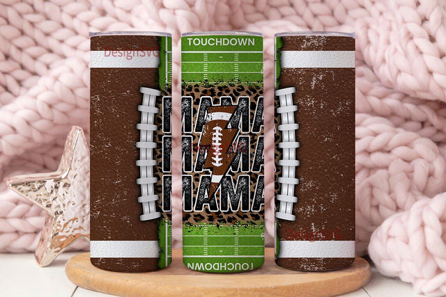 Leopard Football Sublimation Designs, Football Mom Tumbler Wrap, 20 oz Skinny Tumbler, Football Mama Tumbler PNG, Digital Download File Sublimation DesignSVG 