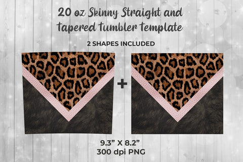 Leopard & Fur 20oz Skinny Tumbler Wrap Template for Sublimation Sublimation Sublimatiz Designs 