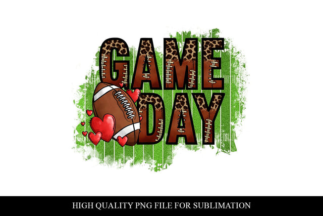 Leopard Game Day Football Sublimation Design PNG Sublimation BijouBay 