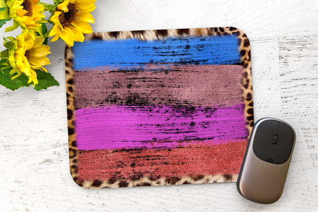 Leopard & glitter Brush stroke Mouse Pad,Elegant mousepad Sublimation Design,Sparkle Design Mouse Pad,Mouse Pad Template JPG Sublimation ArtStudio 