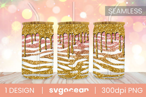 Leopard Glitter Can Glass | PNG | 16 Oz | 20 Oz Libbey Glass SVG SvgOcean 