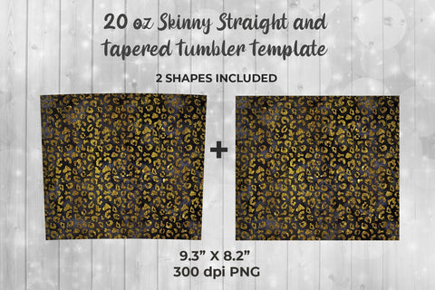 Leopard Glitter & Marble 20oz Skinny Tumbler Wrap Template for Sublimation Sublimation Sublimatiz Designs 
