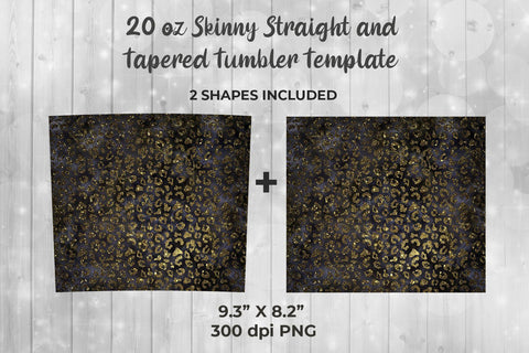 Leopard Glitter & Marble 20oz Skinny Tumbler Wrap Template for Sublimation Sublimation Sublimatiz Designs 