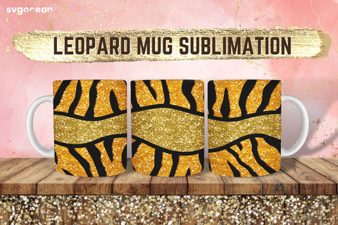 Leopard Glitter Mug Sublimation | PNG Bundle | Mug Wrap Sublimation SvgOcean 