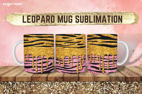 Leopard Glitter Mug Sublimation | PNG Bundle | Mug Wrap Sublimation SvgOcean 