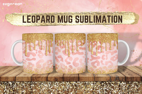 Leopard Glitter Mug Sublimation | PNG Bundle | Mug Wrap Sublimation SvgOcean 