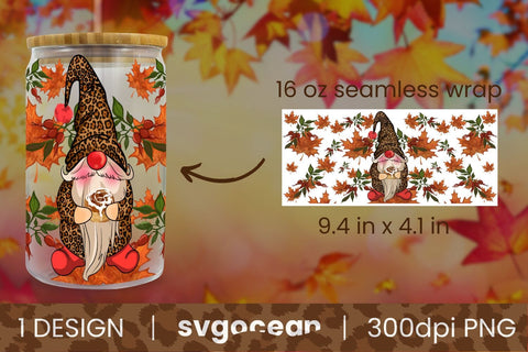 Leopard Gnome Libbey Wrap | Beer Can | 16 Oz Libbey Glass SVG SvgOcean 