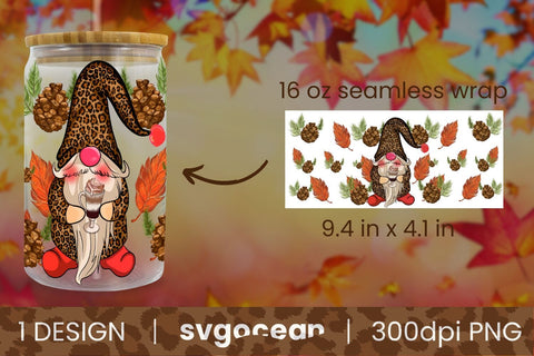 Leopard Gnome Png | Beer Can | 16 Oz Libbey Glass SVG SvgOcean 