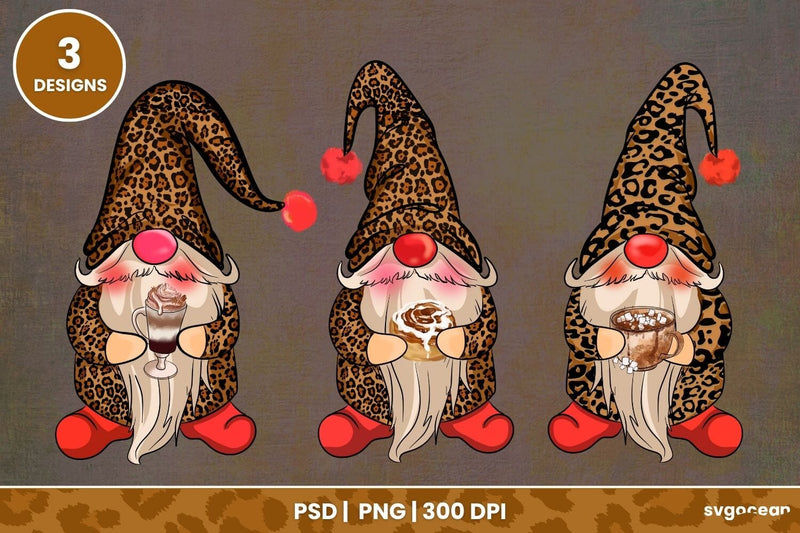 Leopard Gnomes Sublimation | Clipart | PNG 300 DPI SVG SvgOcean 