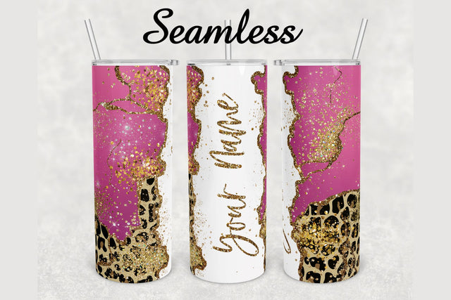 Leopard Gold Glitter Marble Tumbler sublimation design 20 oz skinny tumbler wrap Sublimation BambinaCreations 