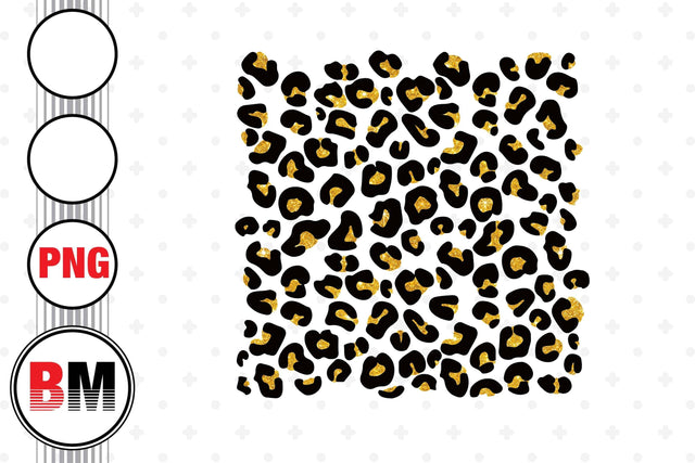Leopard Gold Glitter PNG Files Sublimation BMDesign 