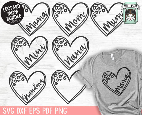 Leopard Heart Mama svg, Leopard mom svg, Mama svg file, Mom svg file, Mum svg file, Mothers Day svg, Mothers day cut file, Nana, Grandma SVG Wild Pilot 