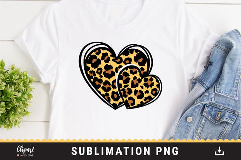 Leopard Heart Sublimation PNG, Bundle Hearts PNG Valentines Sublimation Sublimation ClipartMuchLove 