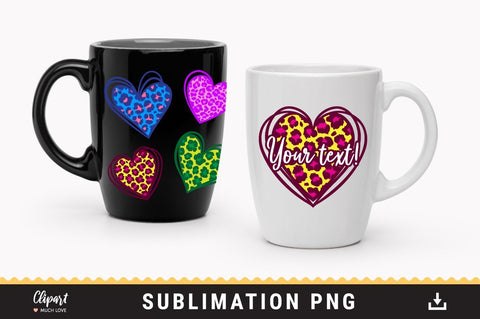 Leopard Heart Sublimation PNG, Bundle Hearts PNG Valentines Sublimation Sublimation ClipartMuchLove 