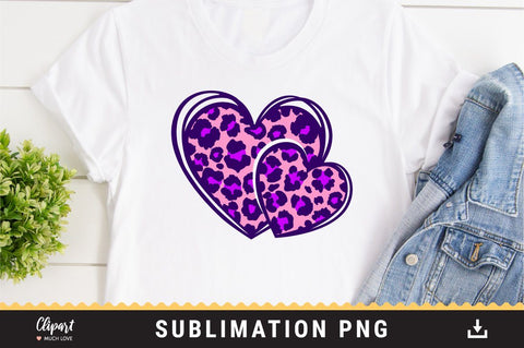 Leopard Heart Sublimation PNG, Bundle Hearts PNG Valentines Sublimation Sublimation ClipartMuchLove 