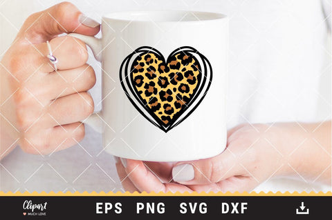 Leopard heart SVG, Leopard print SVG, DXF, EPS, Leopard heart sublimation PNG SVG ClipartMuchLove 