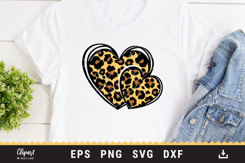 Leopard heart SVG, Leopard print SVG, DXF, EPS, Leopard heart sublimation PNG SVG ClipartMuchLove 