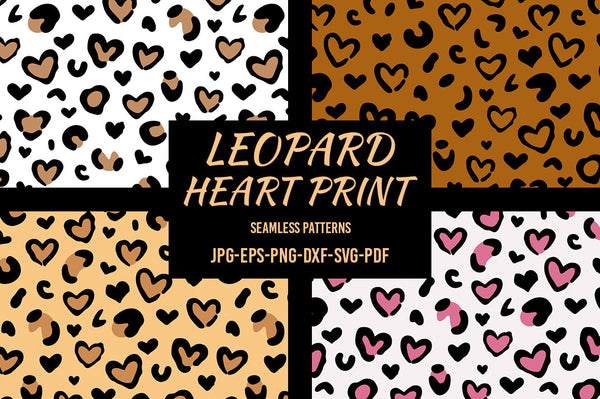 Leopard heart Svg, Valentine Heart