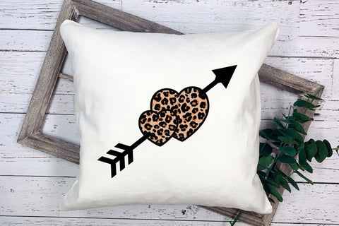 Leopard Heart SVG, Valentines Day SVG Cheetah Print with Hearts and Arrow. SVG Elinorka 