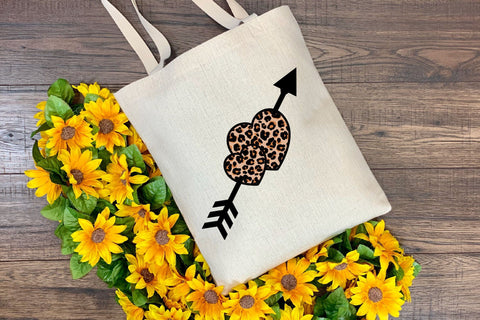 Leopard Heart SVG, Valentines Day SVG Cheetah Print with Hearts and Arrow. SVG Elinorka 