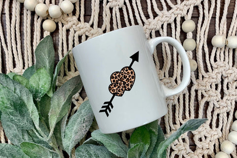 Leopard Heart SVG, Valentines Day SVG Cheetah Print with Hearts and Arrow. SVG Elinorka 