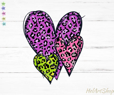 Leopard Hearts Png, Sublimation Png Sublimation _HelArtShop_ 