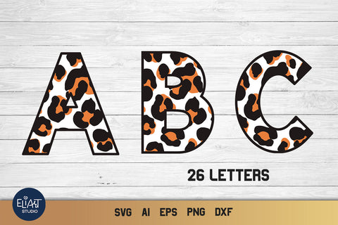 Leopard Letters SVG, Cheetah Print ABC, Alphabet SVG Monogram Letters. SVG Elinorka 