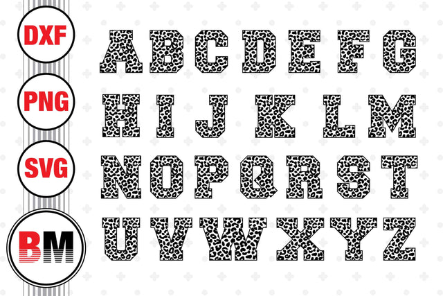 Leopard Letters SVG, PNG, DXF Files SVG BMDesign 