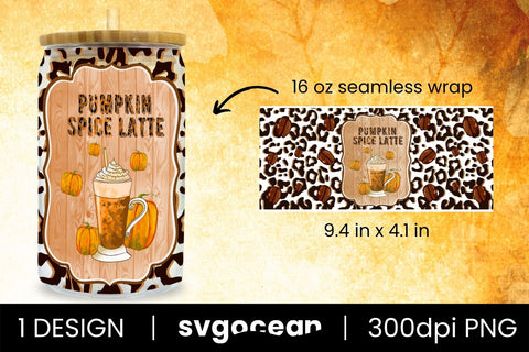 Leopard Libbey Wrap Png | PNG | 16 Oz Libbey Glass Sublimation SvgOcean 