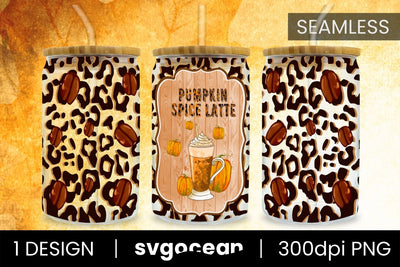 Leopard Libbey Wrap Png | PNG | 16 Oz Libbey Glass Sublimation SvgOcean 