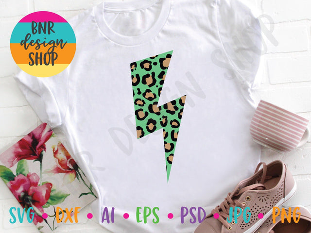 Leopard Lightning Bolt SVG SVG BNRDesignShop 