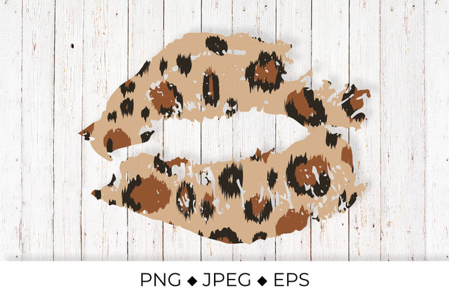 Leopard lips. Lipstick kiss. Leopard print. Sublimation LaBelezoka 