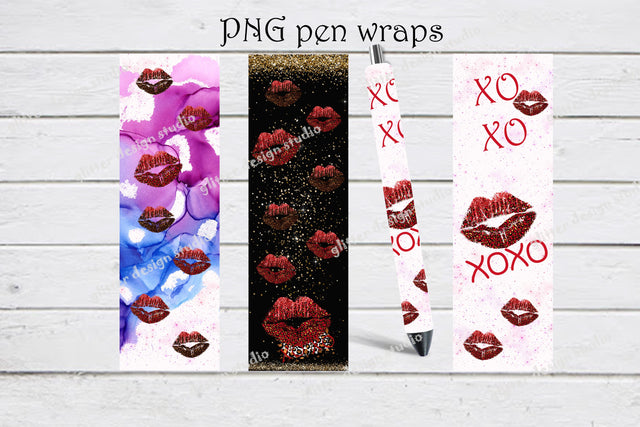 Leopard lips pen wrap pack,Valentine's Day pen wrap template,Lips ink joy wrap download,Valentine's Day epoxy pen wrap design,pen wraps PNG Sublimation ArtStudio 