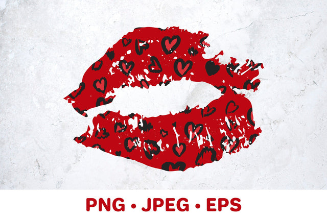 Leopard lips sublimation. Red lipstick kiss. Leopard print Sublimation LaBelezoka 