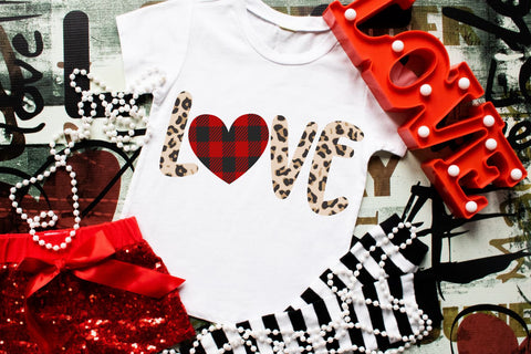 Leopard Love Buffalo Plaid Heart SVG Morgan Day Designs 