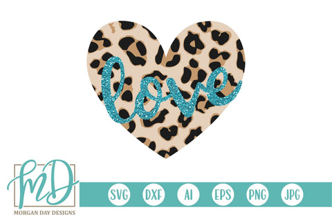 Leopard Love Heart SVG Morgan Day Designs 