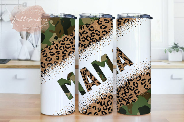 Leopard Mama 20oz Sublimation Tumbler, Mothers Day Straight tumbler, Mama Tumbler, Mom Tumbler Wrap PNG Sublimation Rabbitmakies 