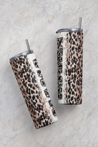 Leopard Mama 20oz Sublimation Tumbler PNG, Mama Tumbler, Mom Tumbler, Mothers Day Straight tumbler PNG Sublimation CaldwellArt 