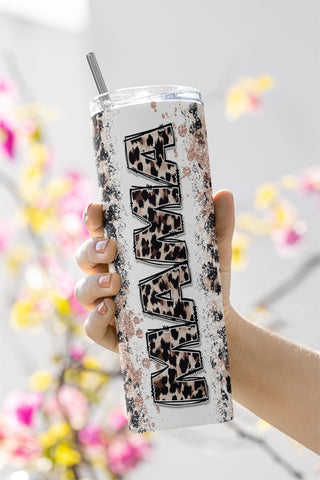 Leopard Mama 20oz Sublimation Tumbler PNG, Mama Tumbler, Mom Tumbler, Mothers Day Straight tumbler PNG Sublimation CaldwellArt 