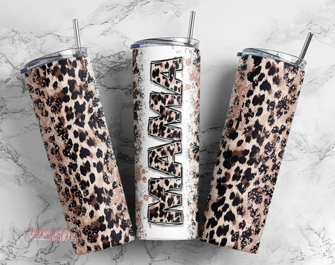 Leopard Mama 20oz Sublimation Tumbler PNG, Mama Tumbler, Mom Tumbler, Mothers Day Straight tumbler PNG Sublimation CaldwellArt 