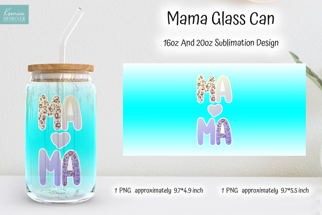 Leopard Mama Glass Can Seamless Sublimation Designs Sublimation Kseniia designer 