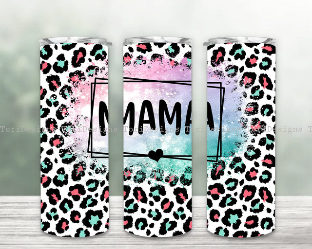 Leopard mama Tumbler Sublimation Designs, Mama Digital Design, Leopard Sublimation Design Sublimation ToriDesigns 