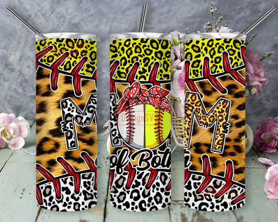 Leopard Mom Tumbler, Softball Baseball Mama Sublimation Designs, 20oz Skinny Tumbler Sublimation Designs Tumbler for Straight and Tapered PNG File Digital Download, Sublimation Design Tumbler Sublimation DesignSVG 