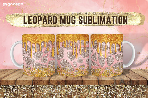 Leopard Mug Design | PNG Bundle | Mug Wrap Sublimation SvgOcean 