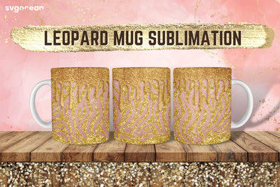 Leopard Mug Sublimation | PNG Bundle | Mug Wrap Sublimation SvgOcean 